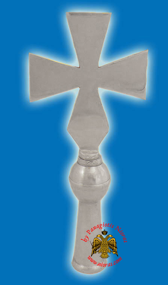 Flag Pole Orthodox Cross for Church - Nickel Plated
